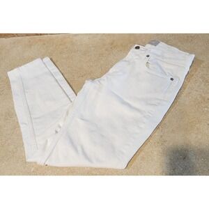 Everlane Womens Cotton Zip Button Straight Leg Denim Jeans White Size 28 Regular